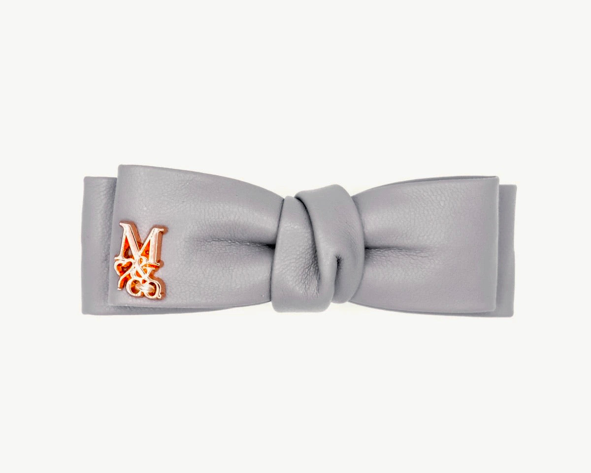 Mini Leather Bow: Titanium Smoke