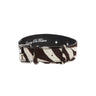 Distressed Brown & White Zebra Print Hair On Hide Classic Collar with Silver Classic Hardware