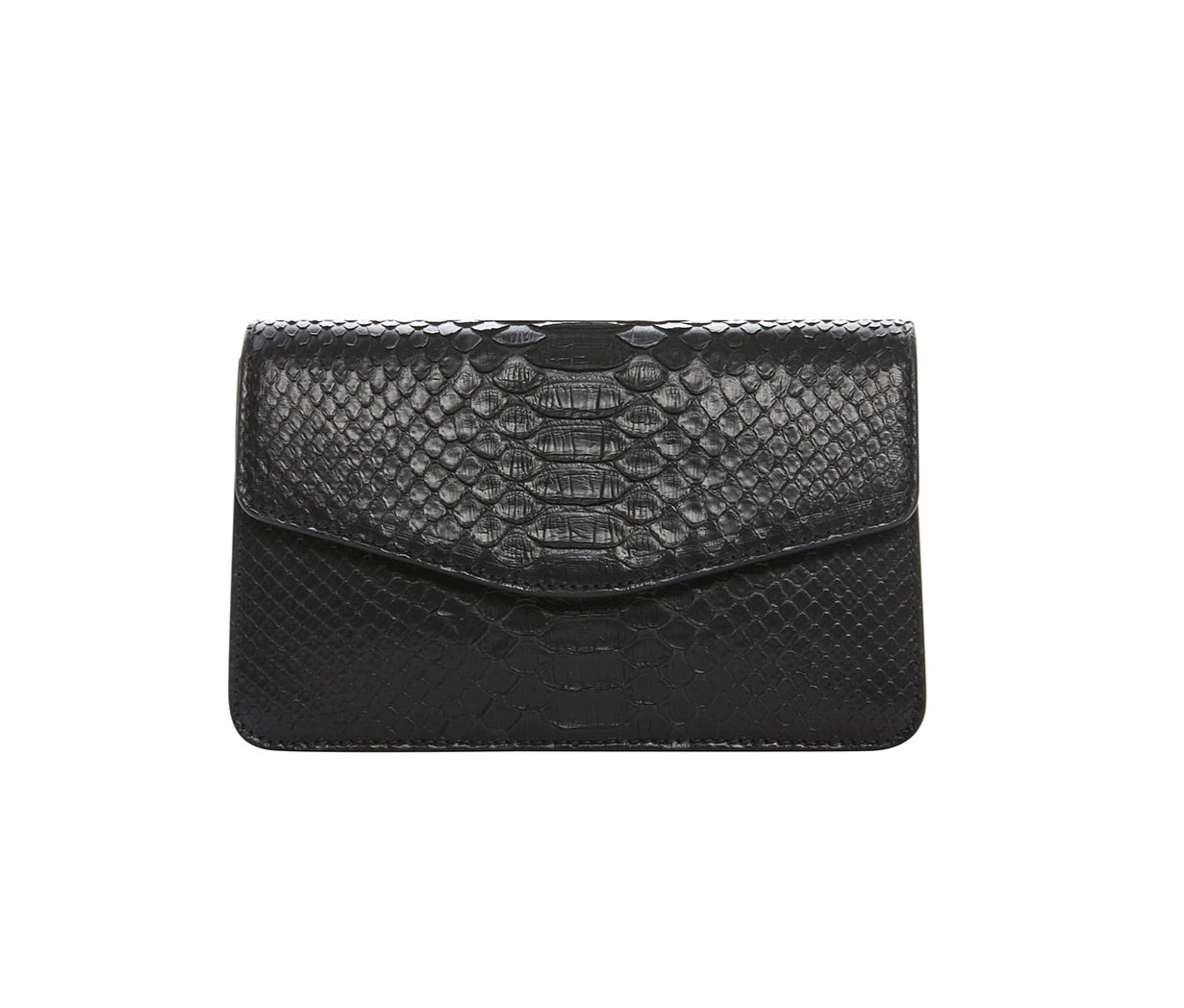 Allysa Payne Classic Black Python Clutch