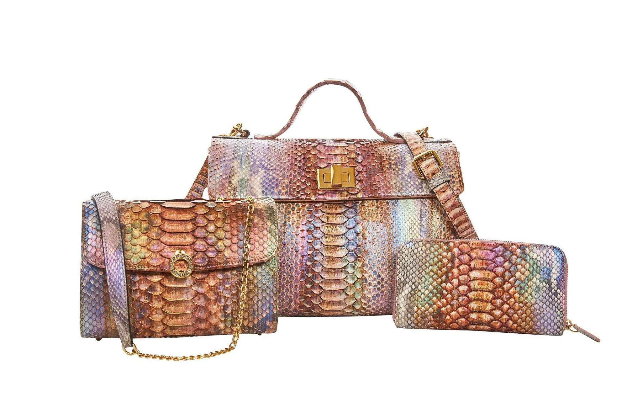 Allysa Payne Iridescent 3 Piece Set Handbag