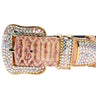 Embossed Snake Italian Leather Collar/Swarovski Crystal Buckle