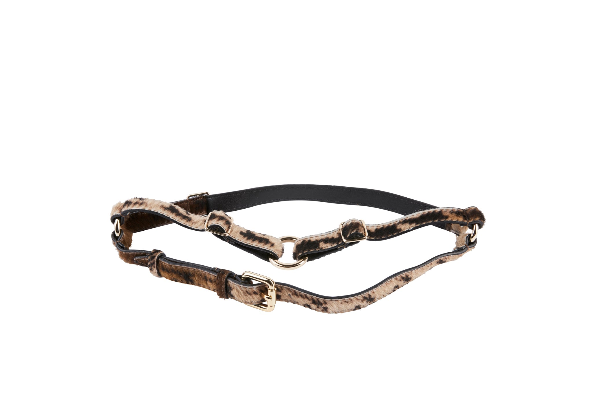 Houndstooth Hair On Hide Italian Leather Harness