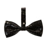 Black Snake Bowtie With Silver Swarovski Closure