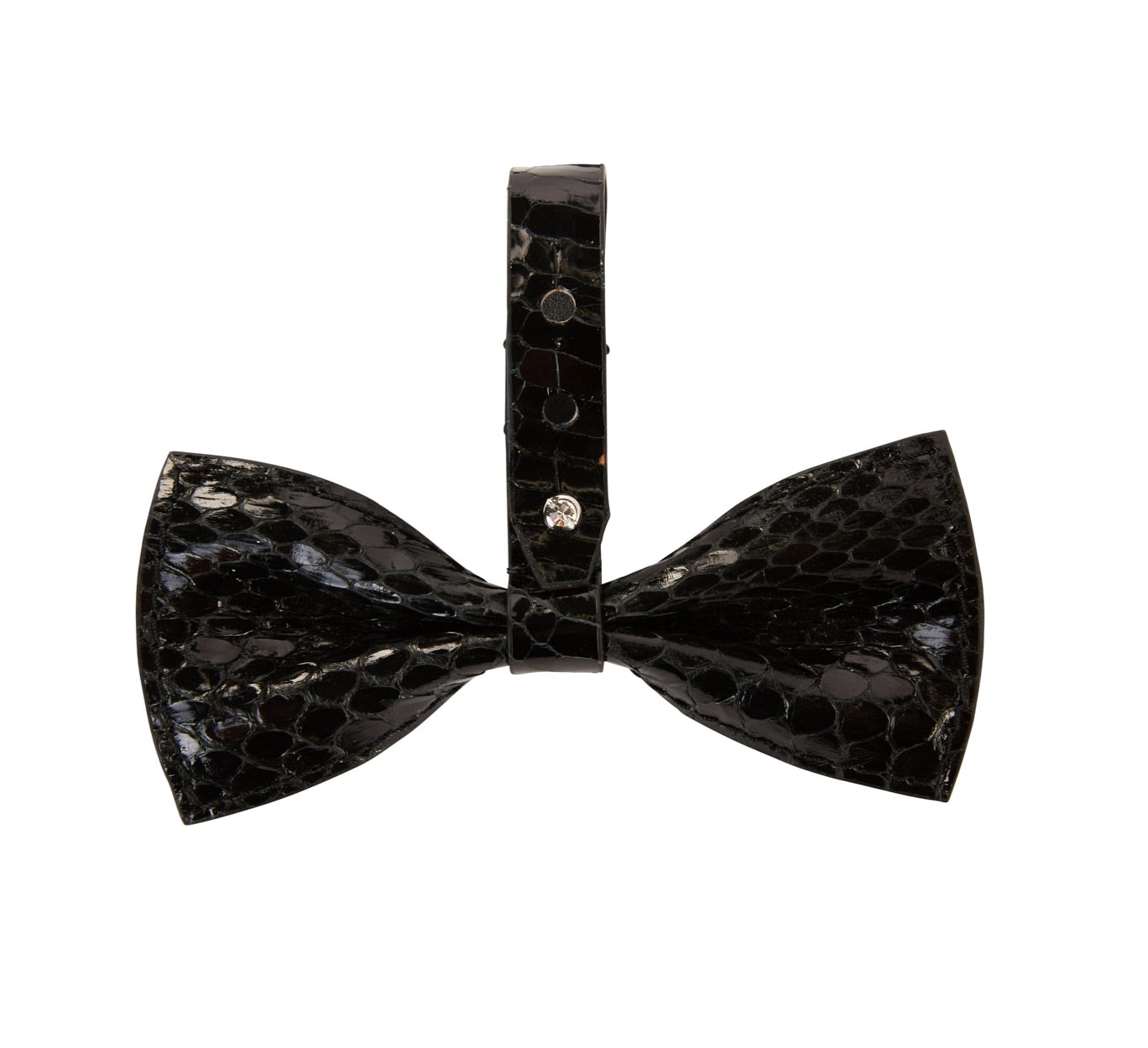 Allysa Payne Black Snake Bowtie With Silver Swarovski Closure