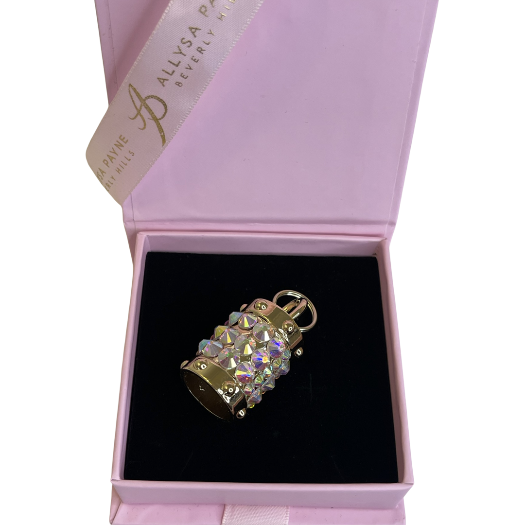 Allysa Payne Gold Swarovski Crystal Cylinder Charm