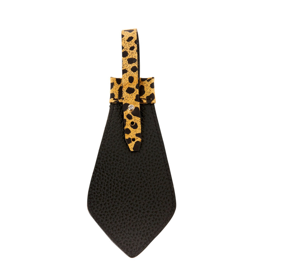 Allysa Payne Leopard Print Italian Leather Tie