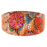 Orange Floral Mosaic Italian Leather 3” Wide Style Collar