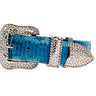 Blue & Turquoise Snake Collar With Silver Swarovski Crystal Hardware