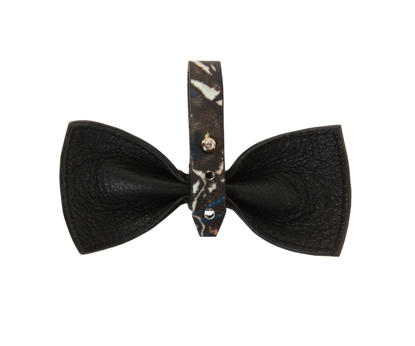 Allysa Payne Abstract Butterfly Italian Leather Bowtie
