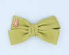 Leather Twist Bow: Pistachio Cream