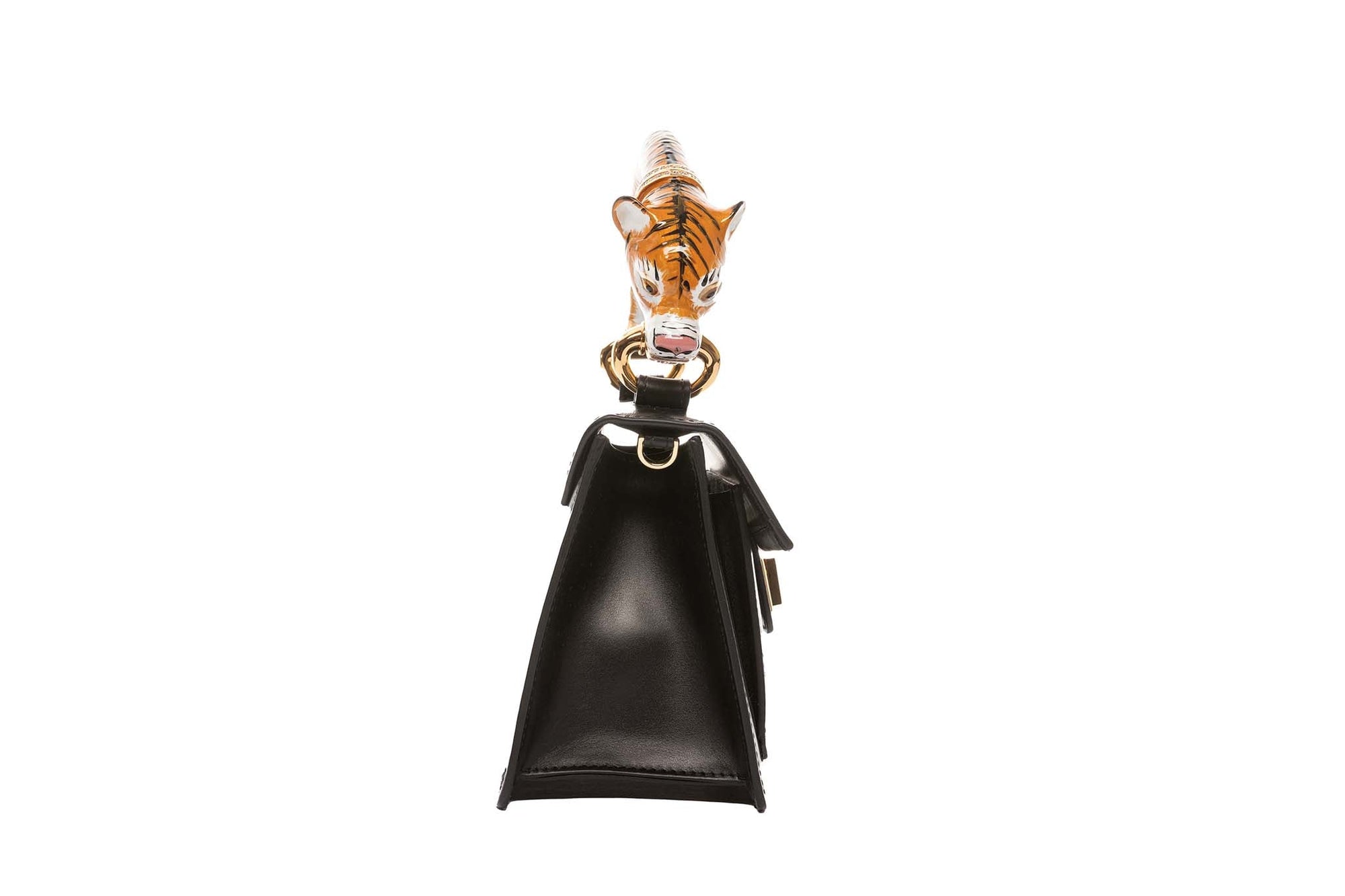 Allysa Payne Tiger Bag With Black Italian Leather
