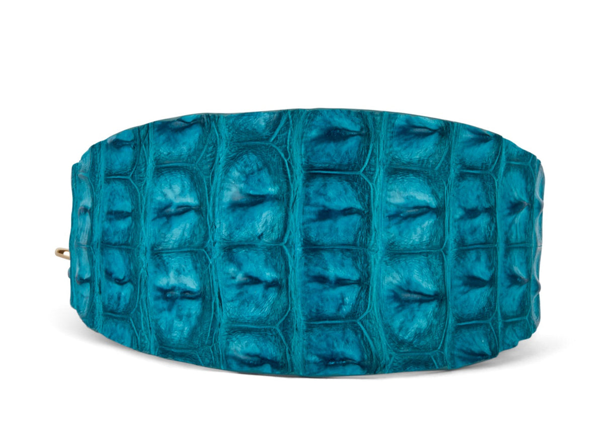 Allysa Payne Turquoise Croc 3-Inch Wide Style Dog Collar