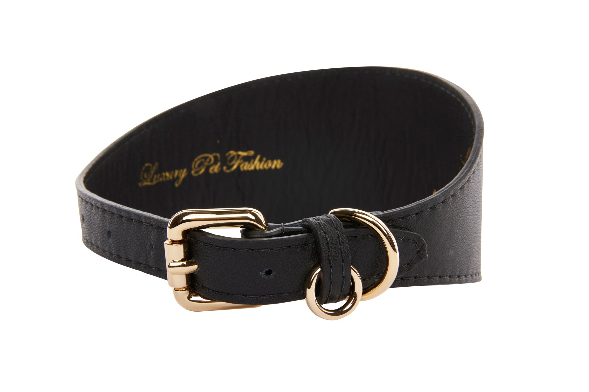 Black Vegan Leather 2" Wide Collar