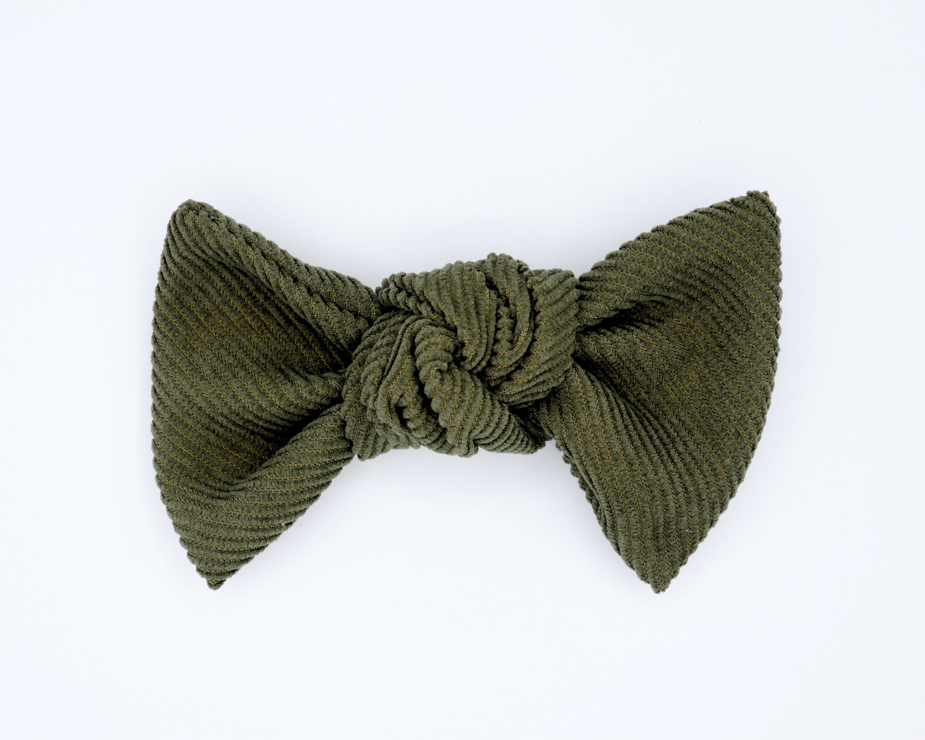 Corduroy Bow: Military Green