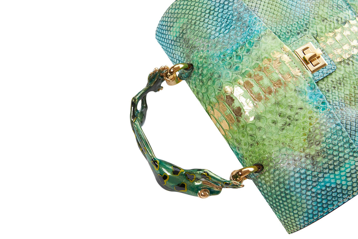 Allysa Payne Iridescent Python Zip Wallet