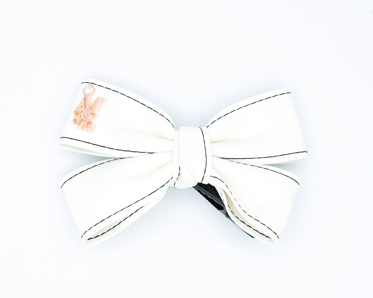 Leather Twist Bow: Snow White