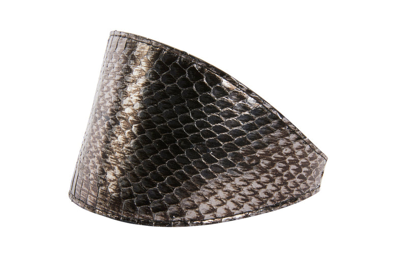Luxury Pet Fashion Gun-Metal Grey Snake 4" Collar