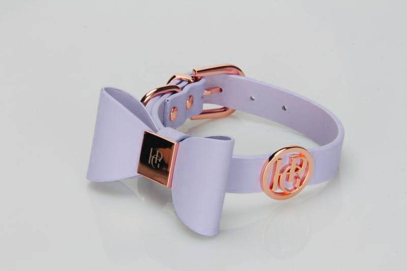 Leather Bow Collar (only) - Lilac
