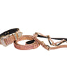 Embossed Snake Italian Leather/Swarovski Crystal Buckle Collar, Leash, Harness Set