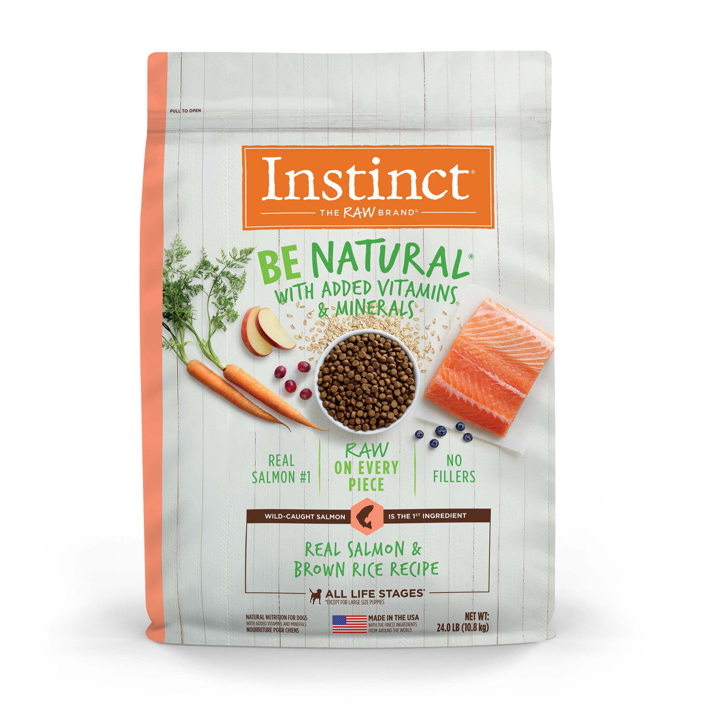 Instinct Adult Be Natural Salmon and Brown Rice Dry Dog Food (24lb)