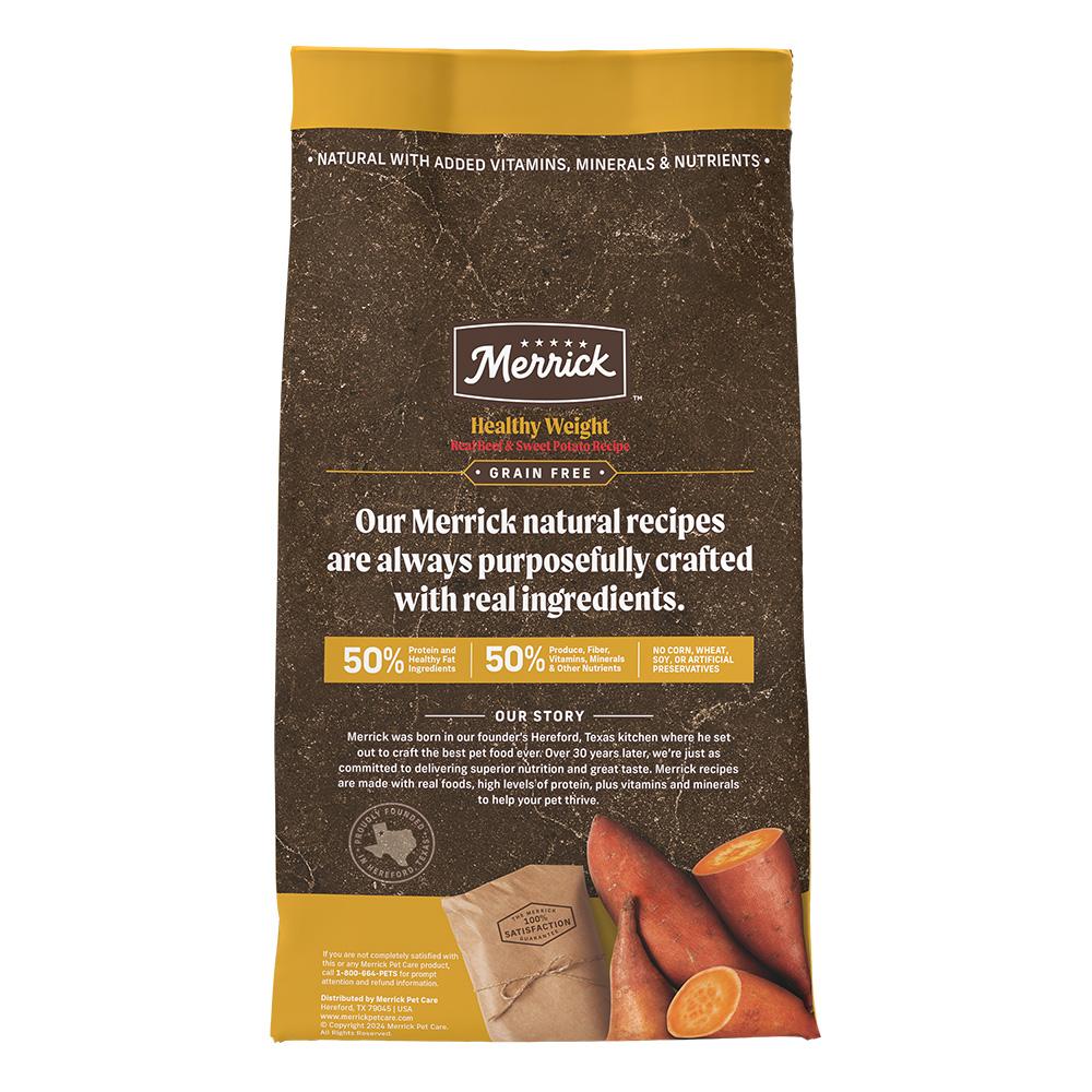Merrick Grain Free Healthy Weight Adult Beef and Sweet Potato Dog Dry Food (22lb)