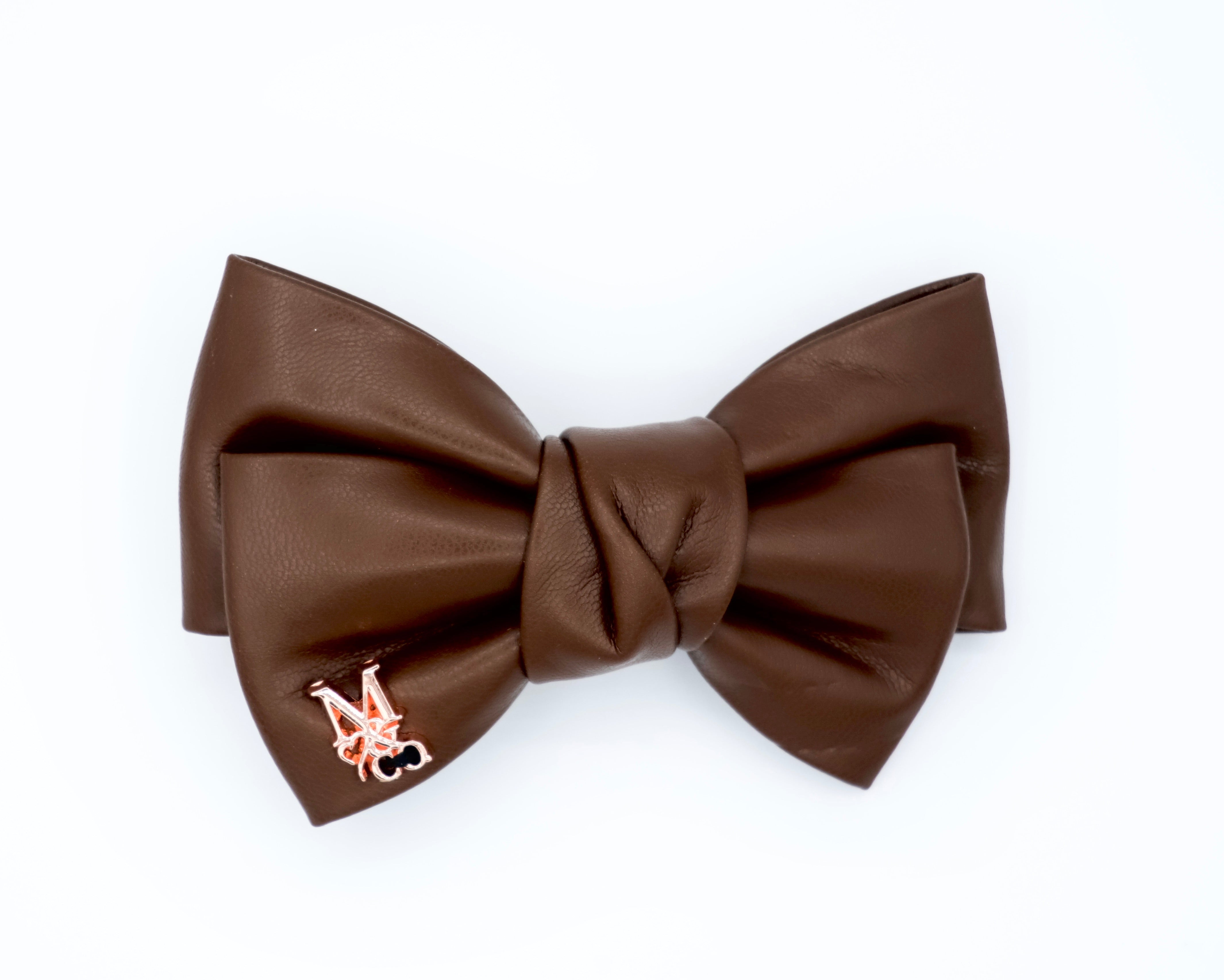 Leather Bow: Cocoa Bean