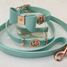 Leather Bow Collar (only) - Aquamarine