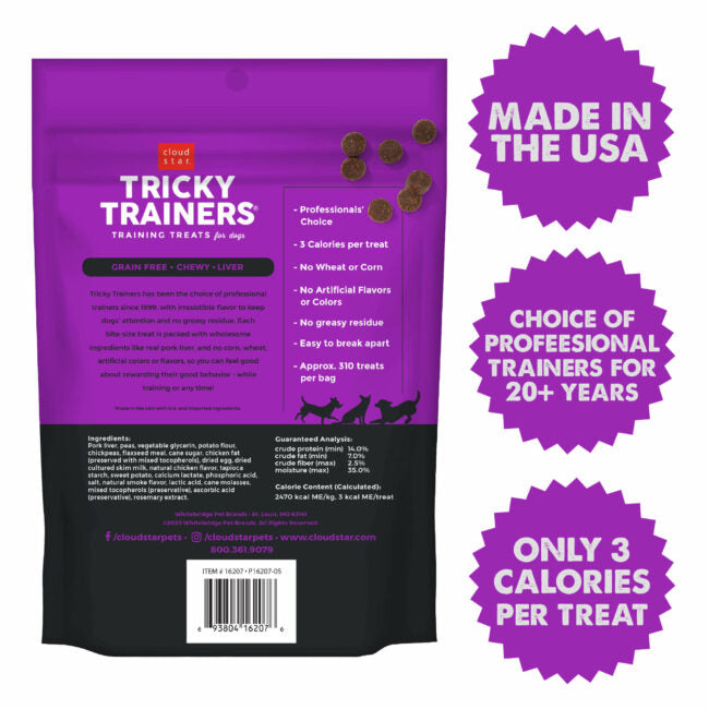 Tricky Trainers Soft and Chewy Grain Free Liver Dog Treats (12oz) - HT Animal Supply
