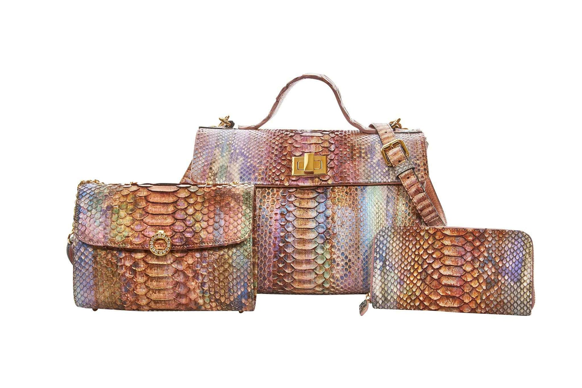 Allysa Payne Iridescent 3 Piece Set Handbag