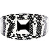 Black & White Snake Wide Style 3”Collar With Large Silver Rivet