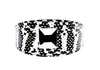 Black & White Snake Wide Style 3"Collar With Large Silver Rivet