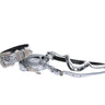 Silver Studded Italian Leather Swarovski Crystal Collar, Leash, Harness Set