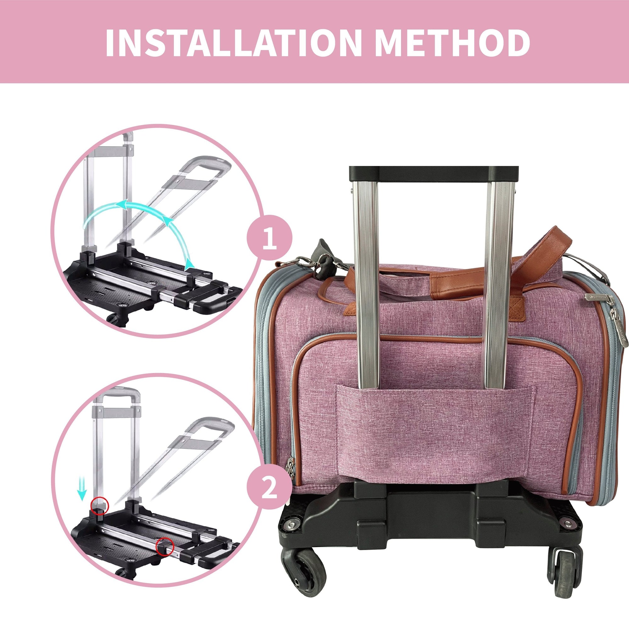 Mr. Peanuts Pet Carrier/Luggage Bag Spinner Wheelbase Luggage Cart