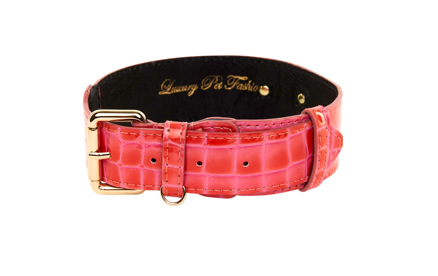 Orange & Pink Patent Leather Classic Collar