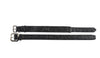 Glamorous Black Snake Print Italian Leather With Gun Metal Grey Hardware Collar Set Of 2
