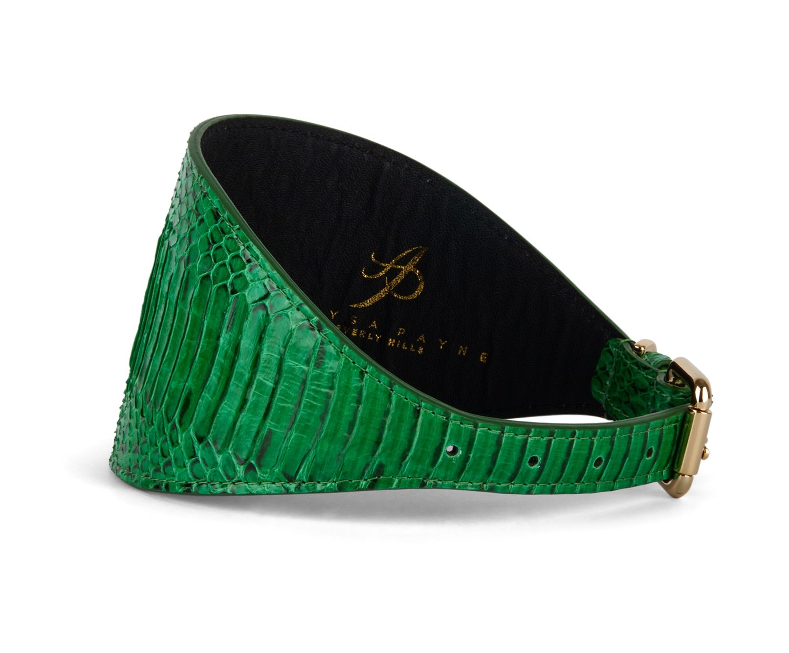 Emerald Green Snake 4” Wide Style Collar