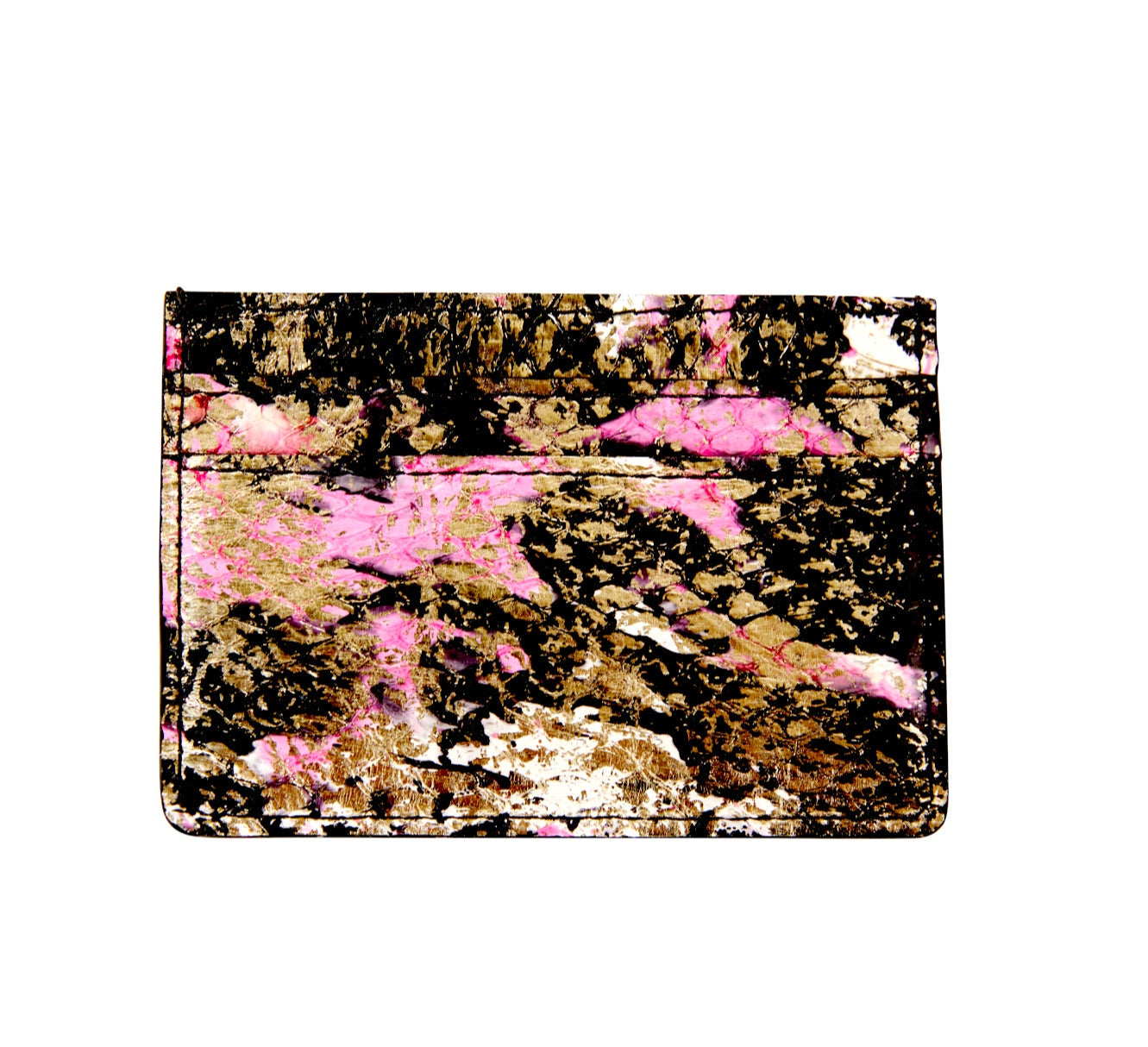 Allysa Payne Black, White, Pink, Gold Snake Card Wallet