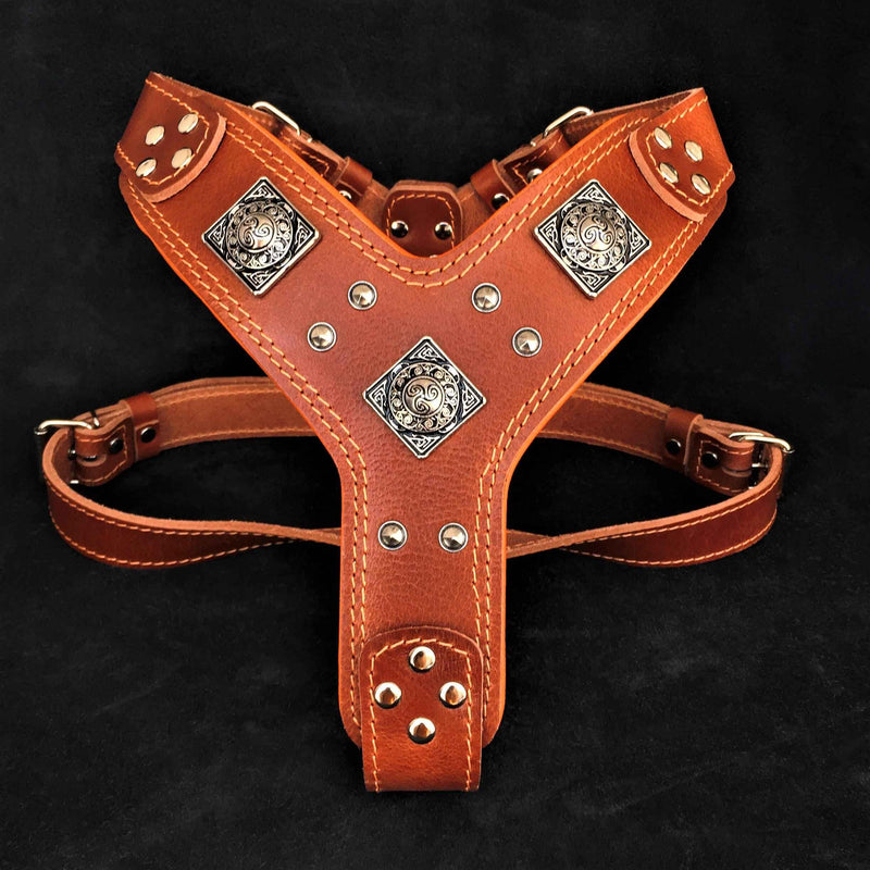 Bestia Eros Brown Leather Dog Harness