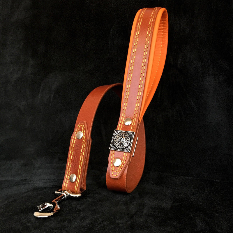 Bestia Dog Gear Genuine Leather Dog Collar - Brown 