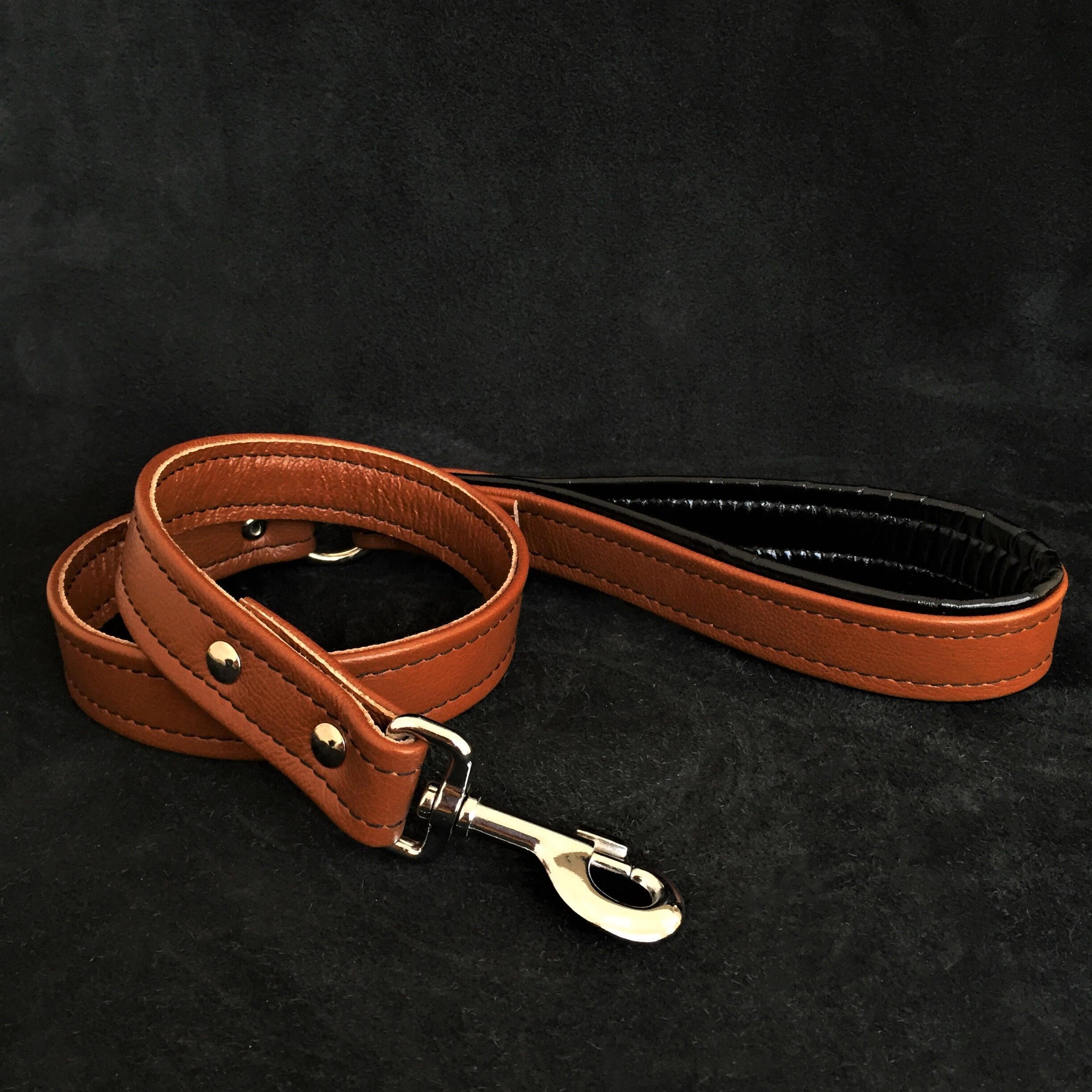 Bestia Dog Gear Brown soft leather dog leash Genuine Leather Brown pet supplies