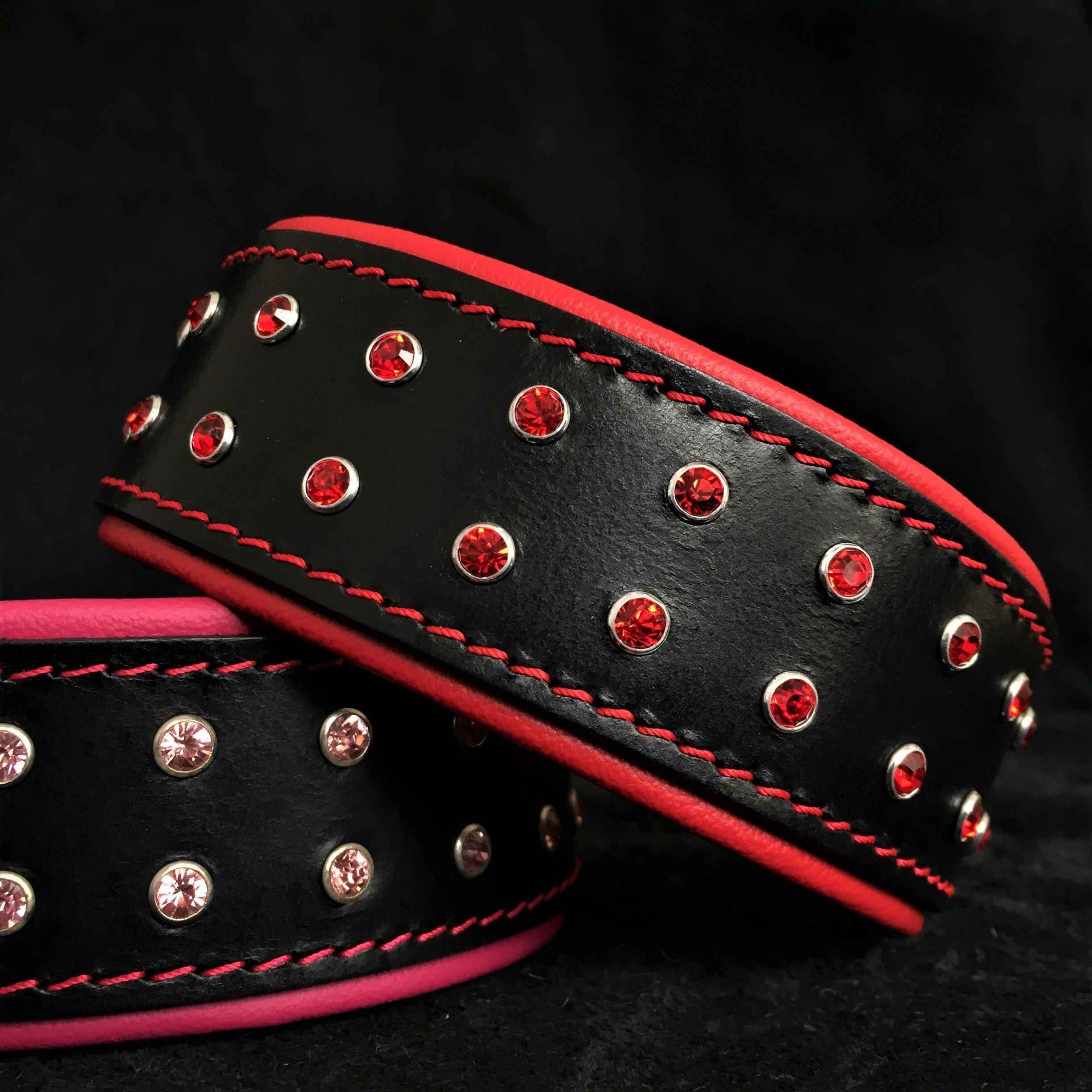 Bestia Diamond Leather Dog Collar