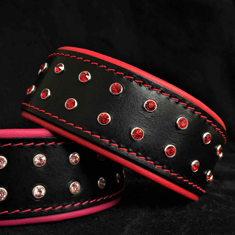 Bestia Diamond Leather Dog Collar