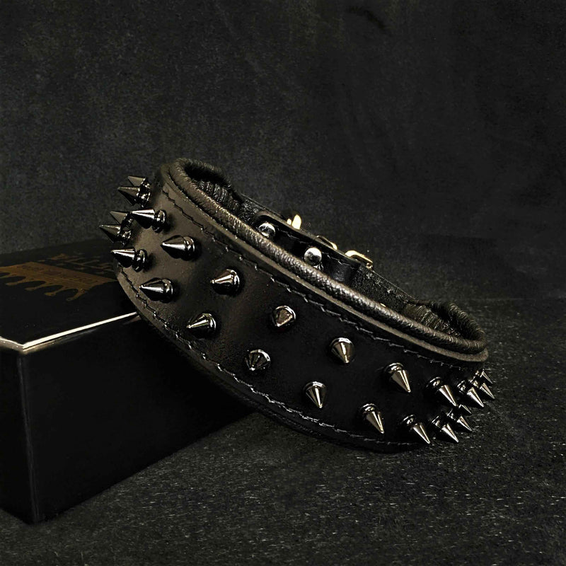Bestia Black Frenchie Leather Dog Collar