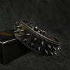 Bestia Dog Gear Genuine Leather Dog Collar - Black