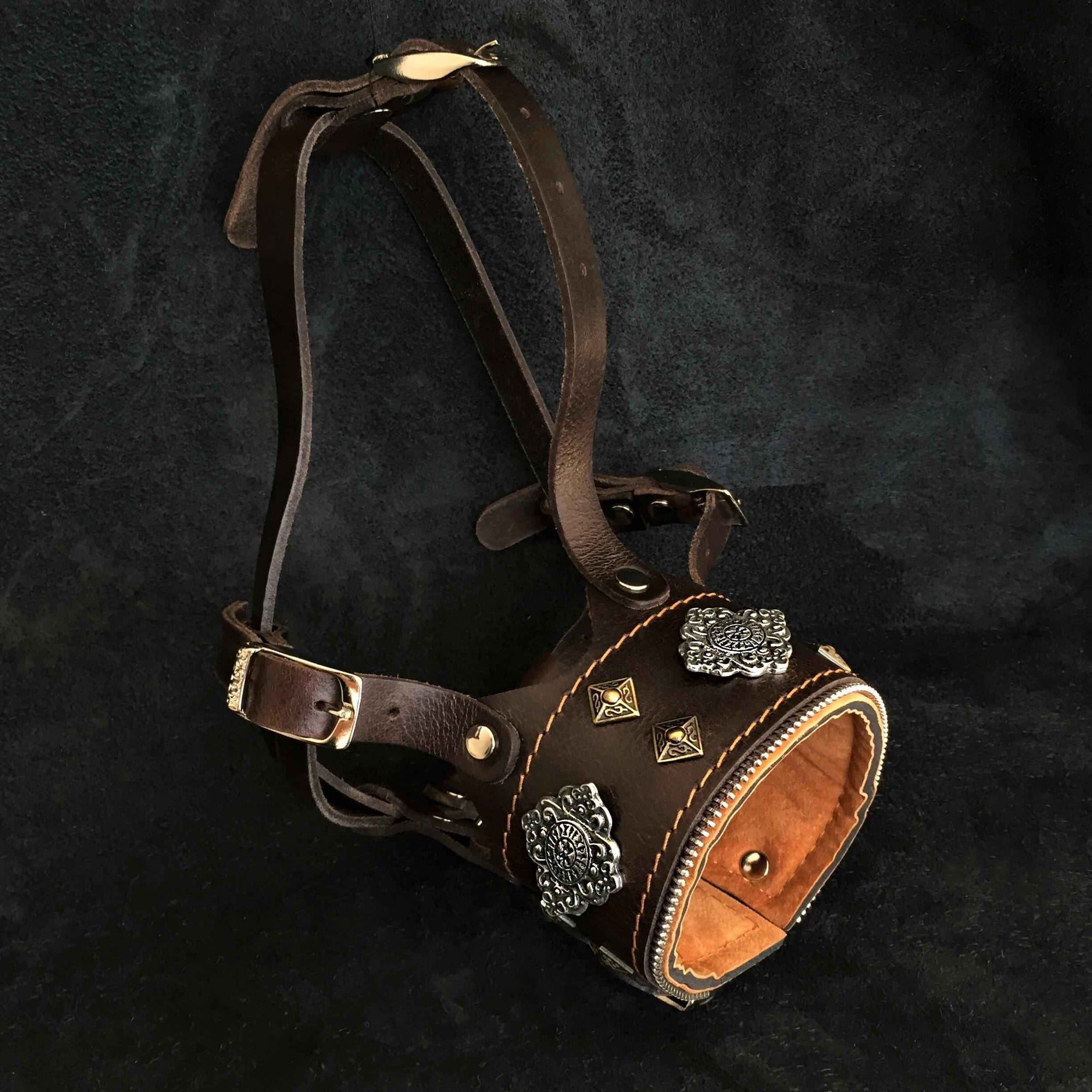 Bestia Aztec Leather Dog Muzzle