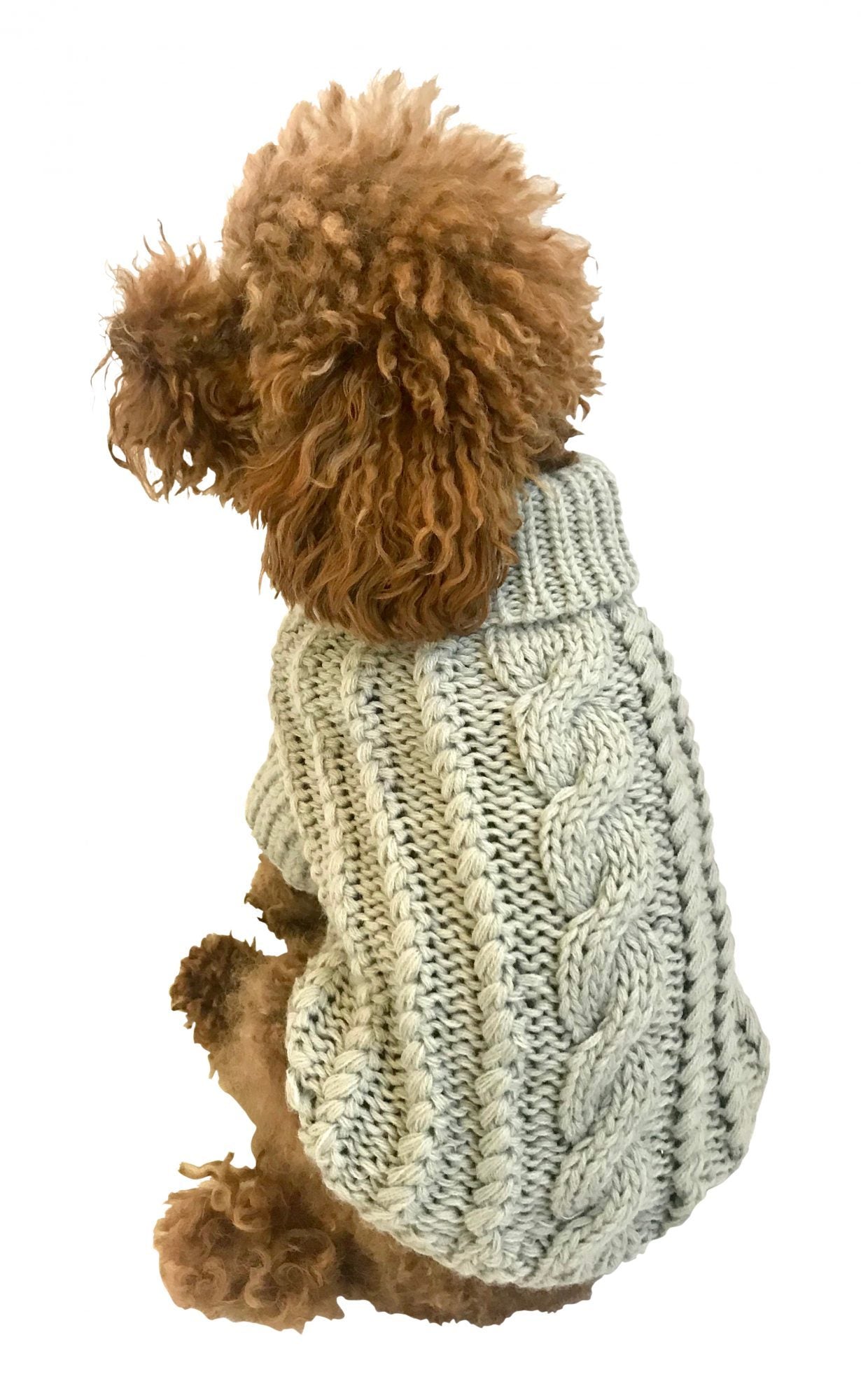 Irish Isle Handknit, Mockneck, Silver