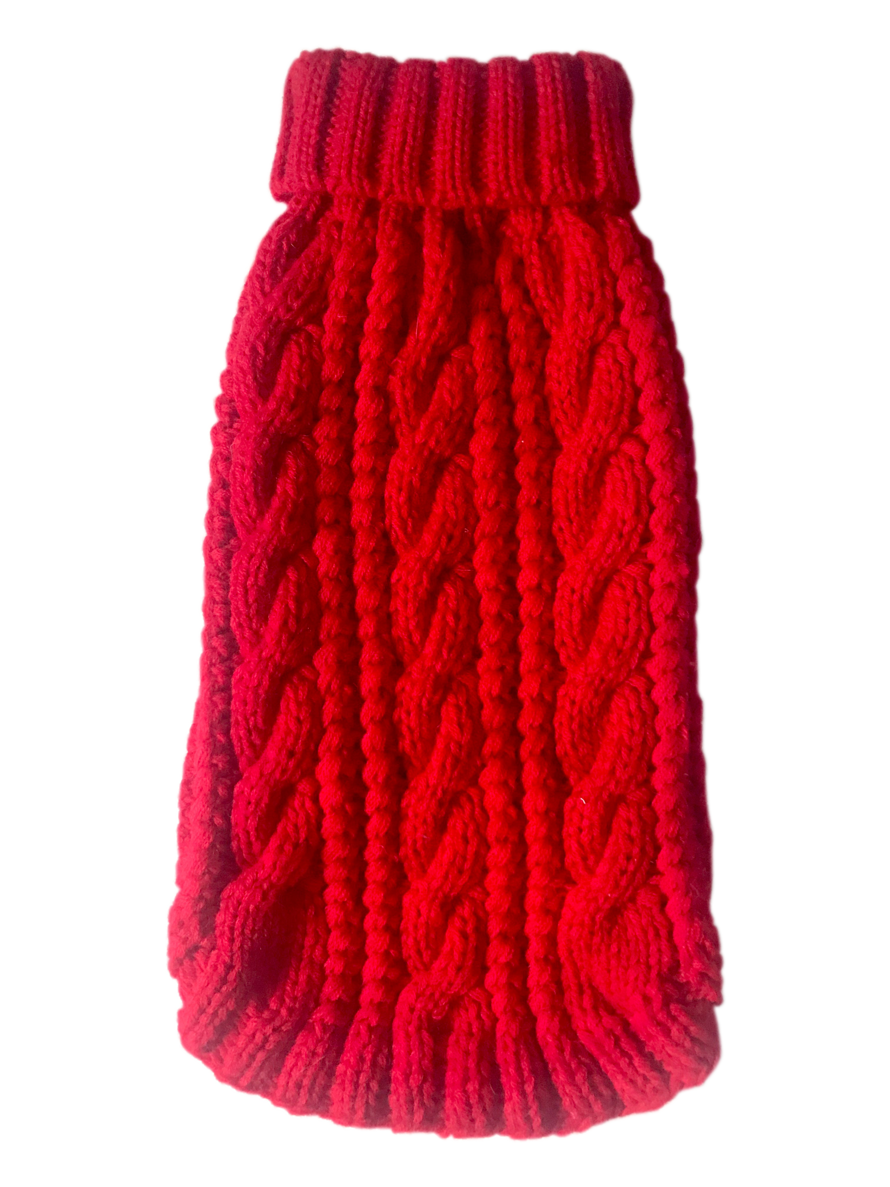 Irish Isle Handknit, Mockneck, Red