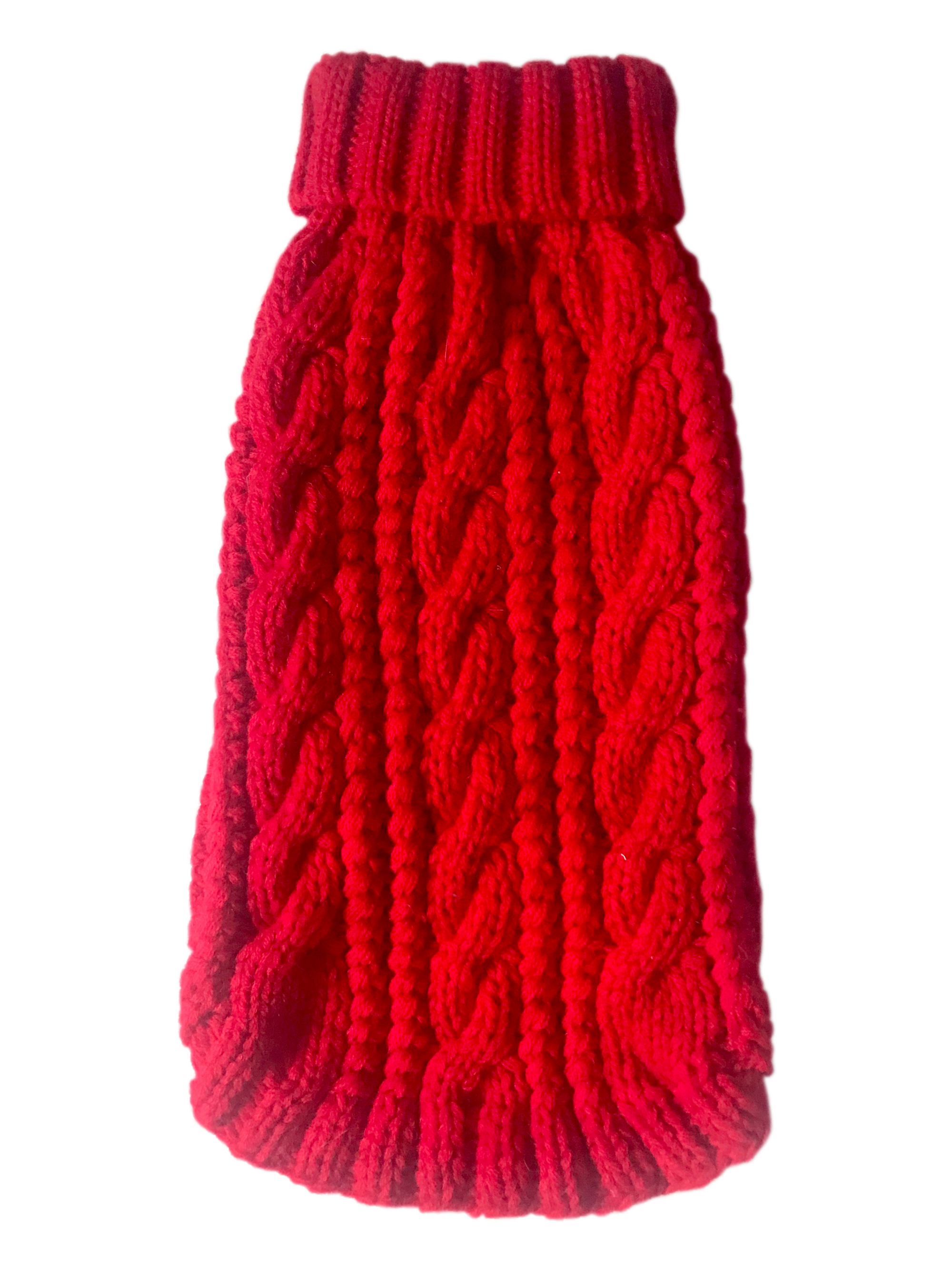 Irish Isle Handknit, Mockneck, Red
