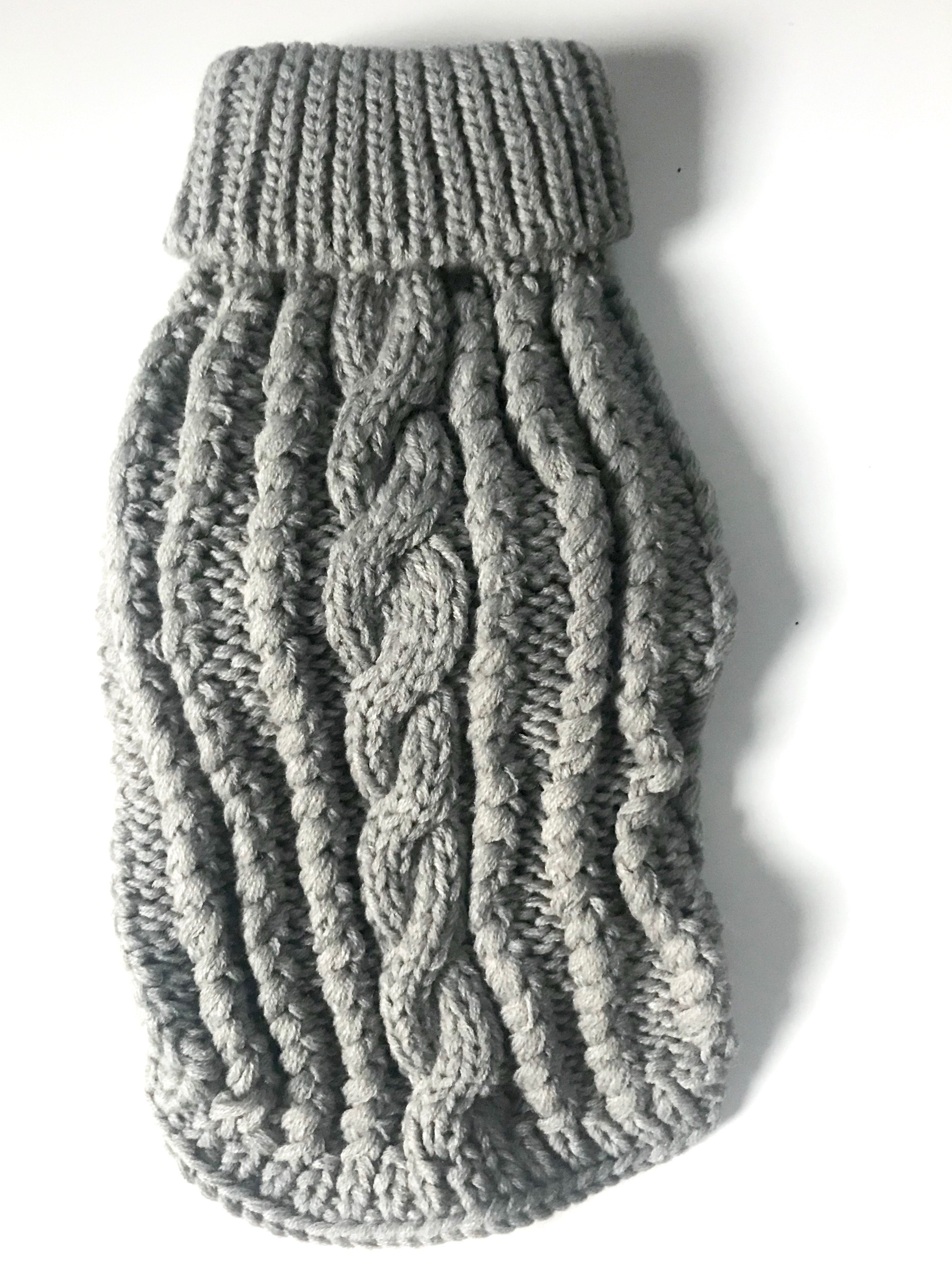 Irish Isle Handknit, Mockneck, Silver
