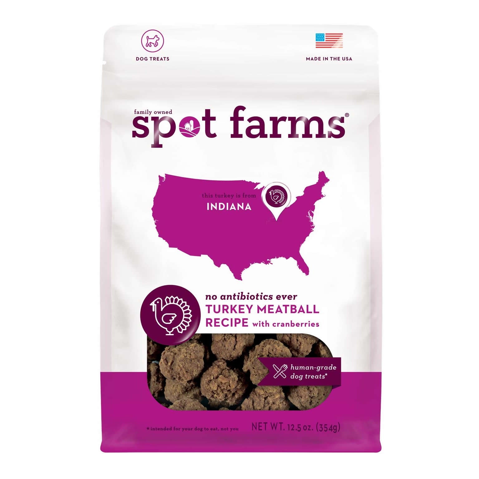 Spot Farms Dog Treats Meatball Turkey Cranberry (12.5oz)